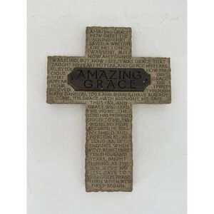 Amazing Grace Cross Zondervan Inspirio Wall Art Plaque Stone Lyrics 2003